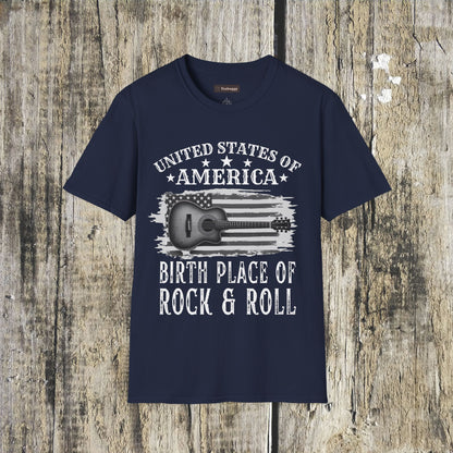 Graphic Tee USA Rock and Roll Acoustic Guitar T-Shirt