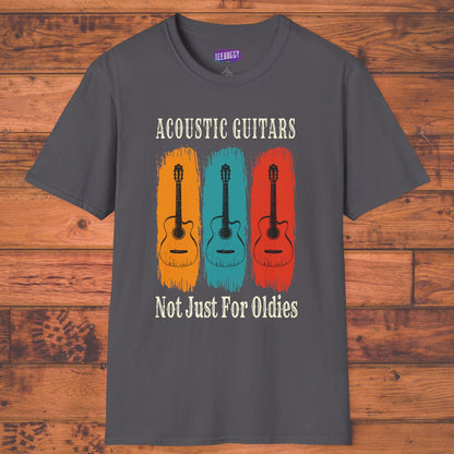 Funny Acoustic Guitars T-Shirt - Not Just For Oldies