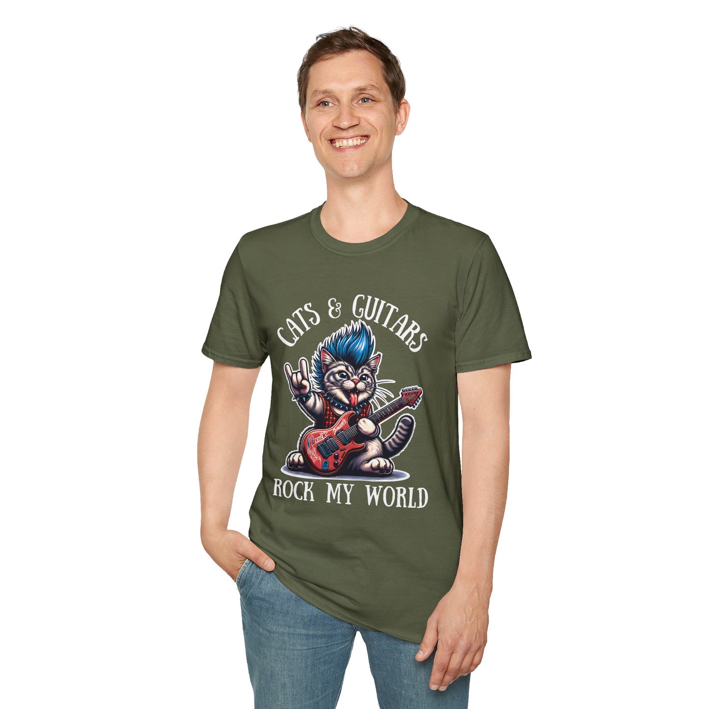 Cats & Guitars Rock My World, T-Shirt
