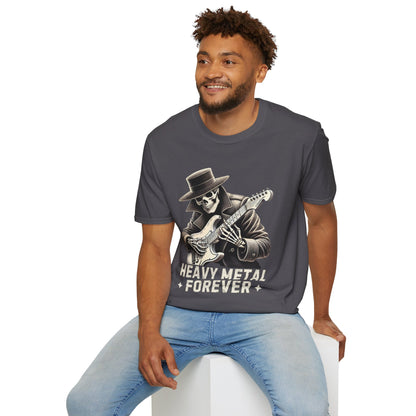 Skeleton Guitarist T-Shirt - Heavy Metal Forever