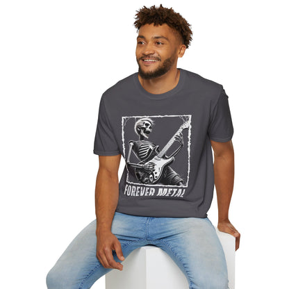 Guitar Metal T-Shirt - Skeleton Rocking Out