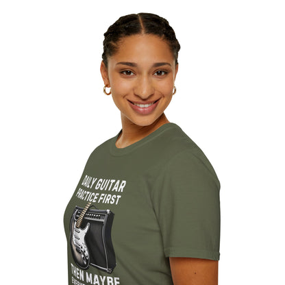 Daily Guitar Practice First T-Shirt — Rock Guitar & Amp Design