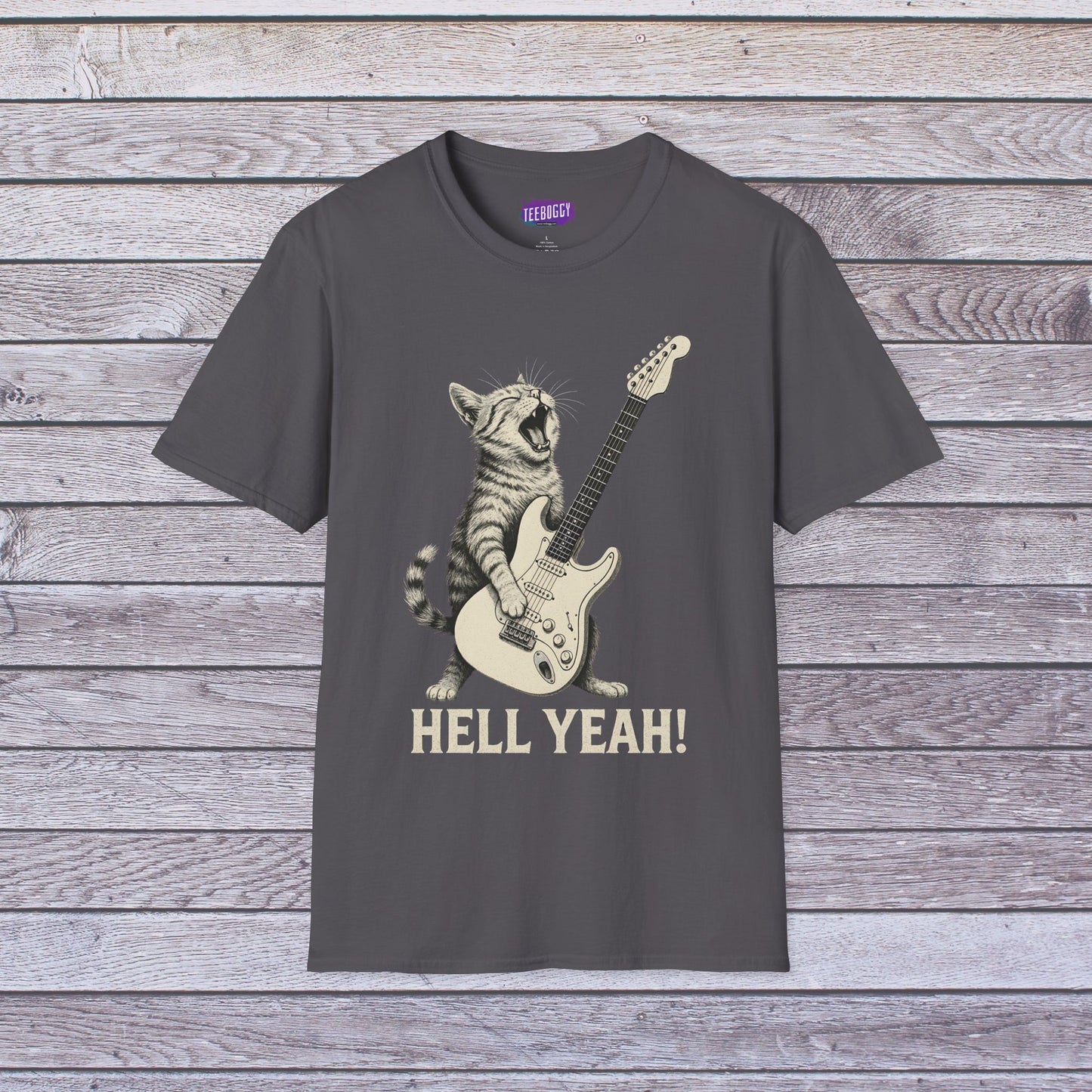 Cat Rock Unisex T-Shirt - Hell Yeah Guitarist Tee