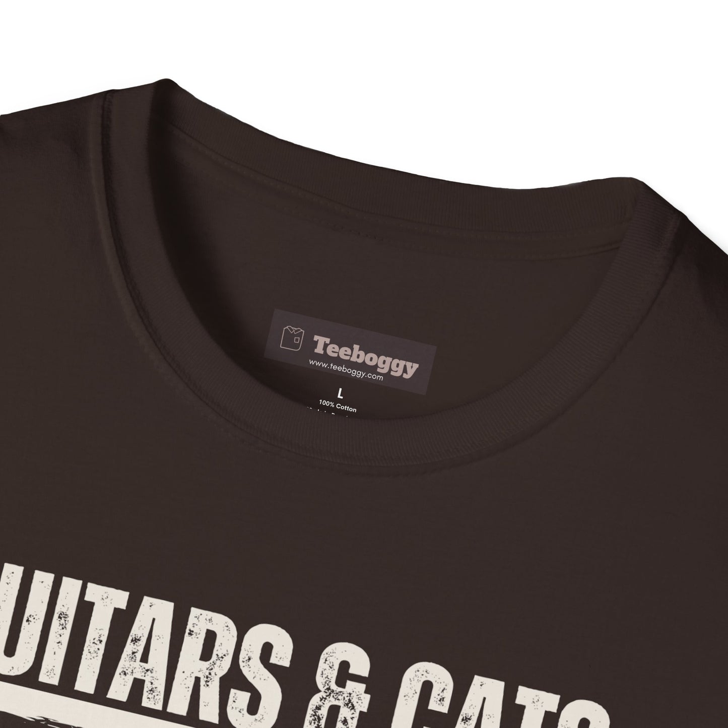 Guitars & Cats Make Me Happy T-Shirt — Cool Cat Playing Guitar Tee