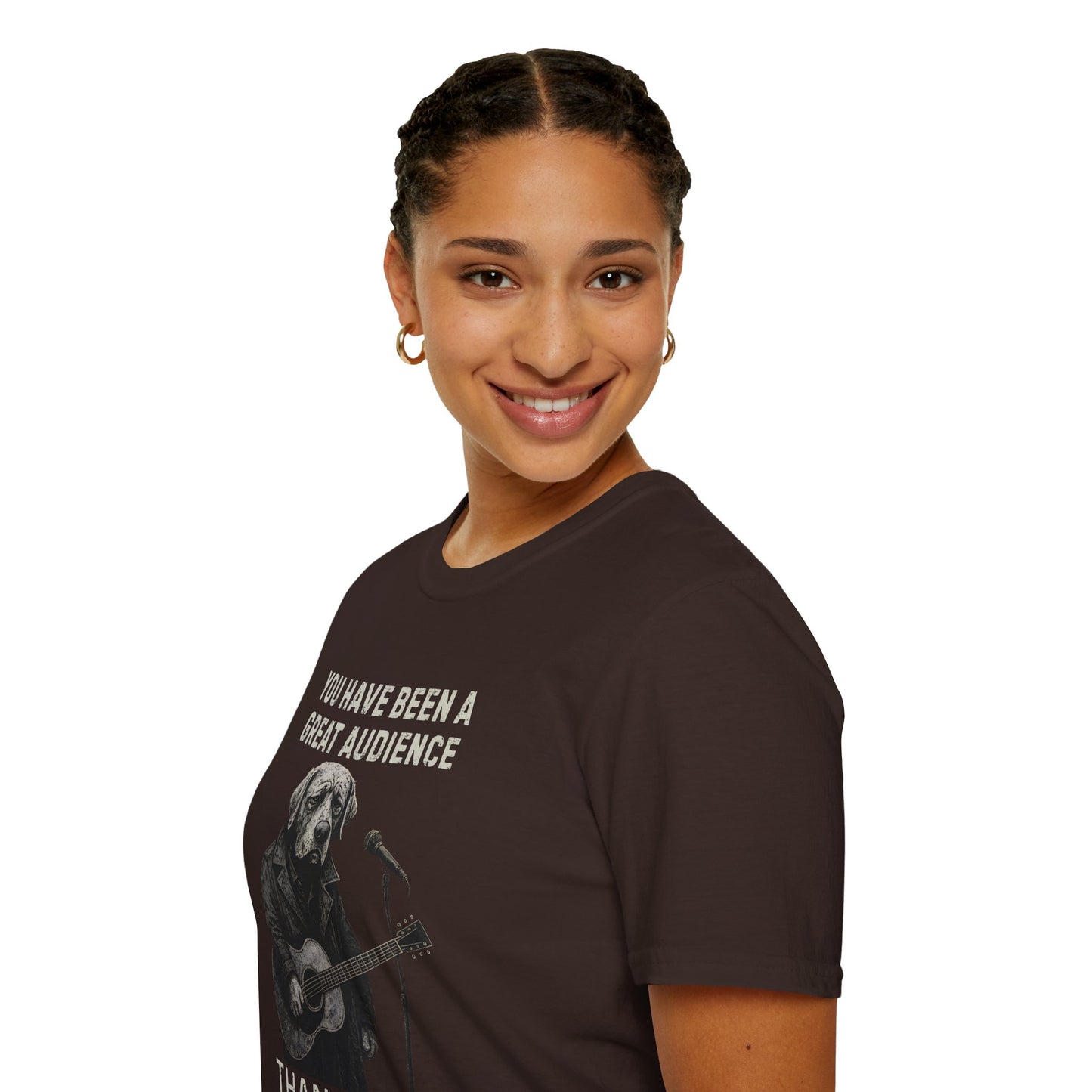 Dog Musician T-Shirt — "You Have Been a Great Audience, Thank You!"
