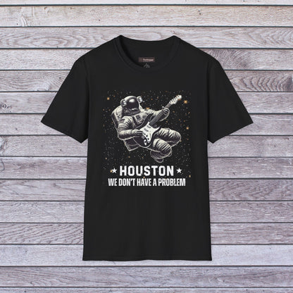 Astronaut Playing Guitar T-Shirt — "Houston, We Don't Have a Problem!"