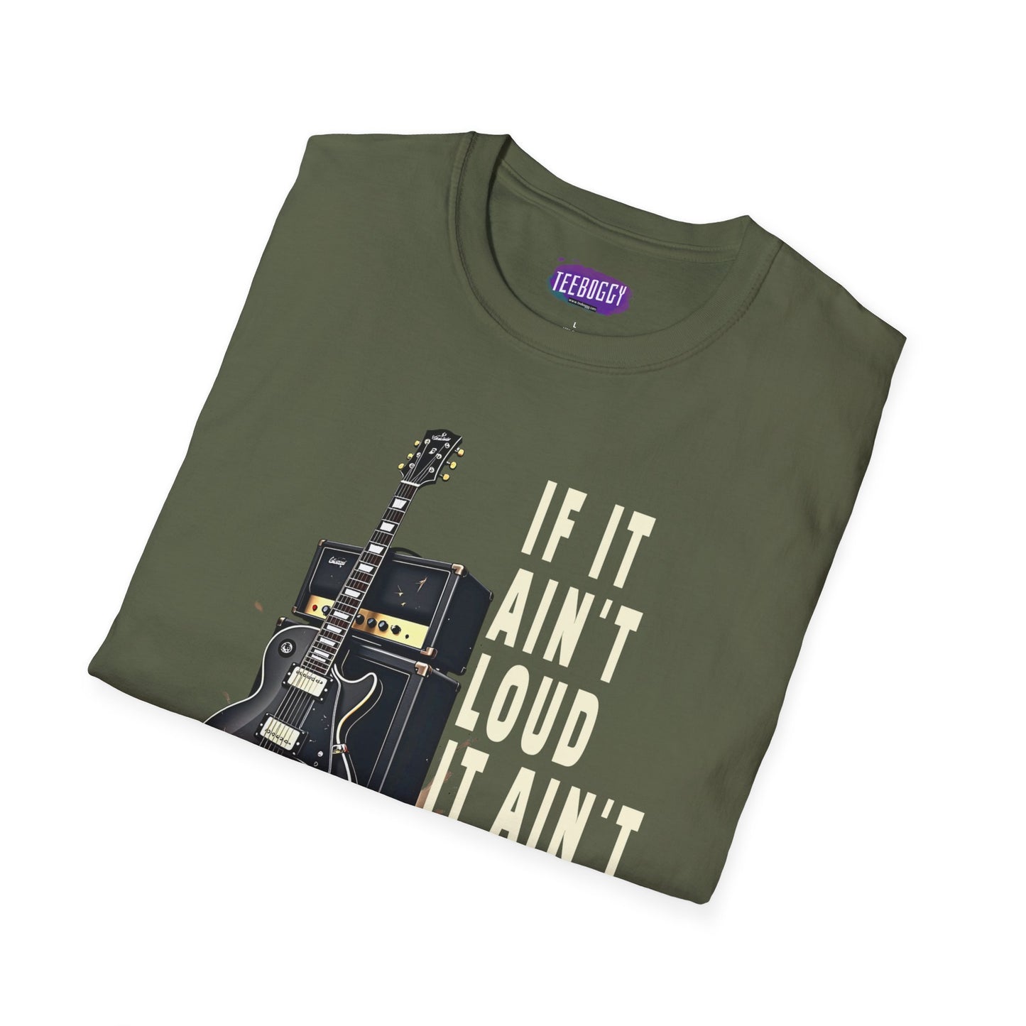 Guitar Amp Image and Slogan Unisex Softstyle T-Shirt