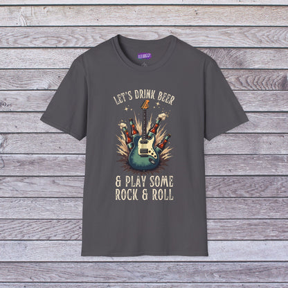 Graphic T-Shirt Let's Drink Some Beer and Play Some Rock & Roll