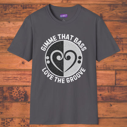 Bass Clef Heart Unisex T-Shirt - Feel the Bass, Love the Groove