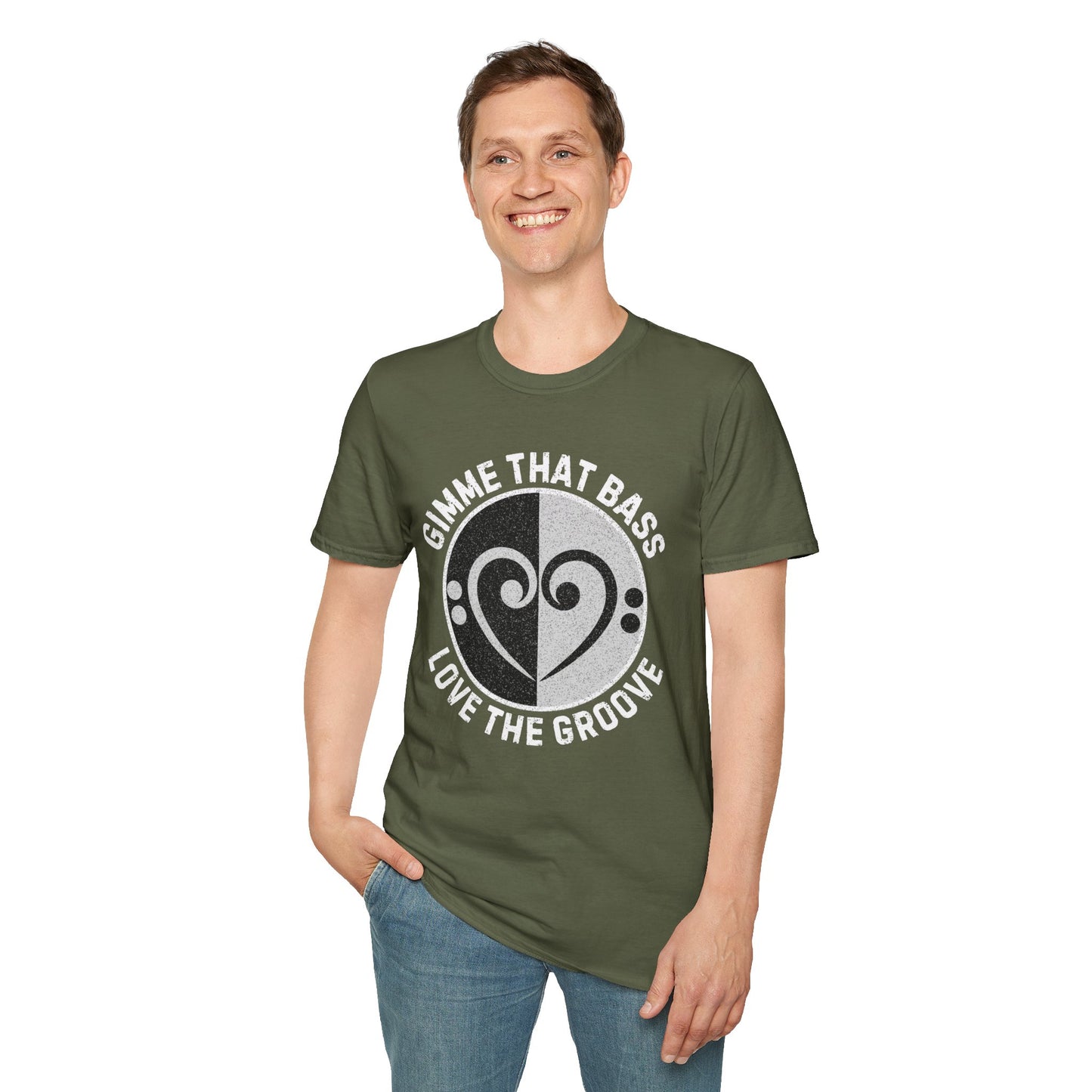 Bass Clef Heart Unisex T-Shirt - Feel the Bass, Love the Groove