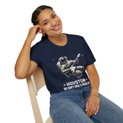 Astronaut Playing Guitar T-Shirt — "Houston, We Don't Have a Problem!"