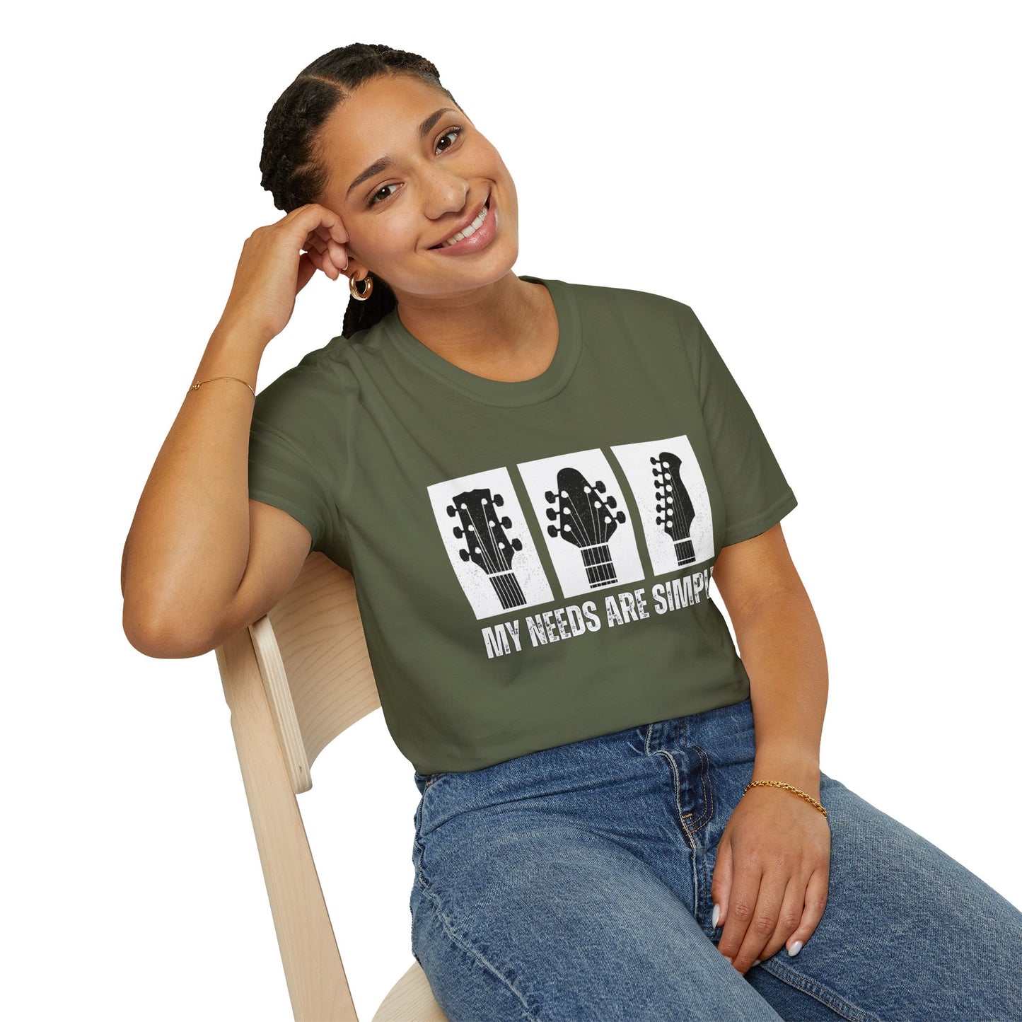 Guitar Headstocks Tee — "My Needs Are Simple!"