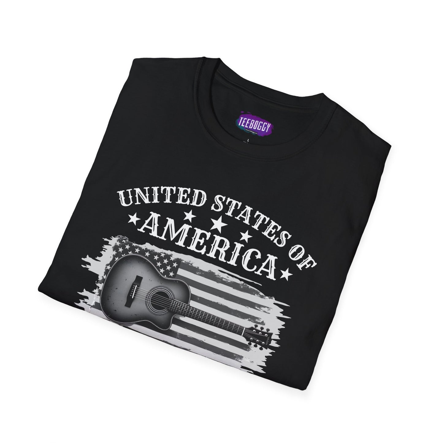 Graphic Tee USA Rock and Roll Acoustic Guitar T-Shirt