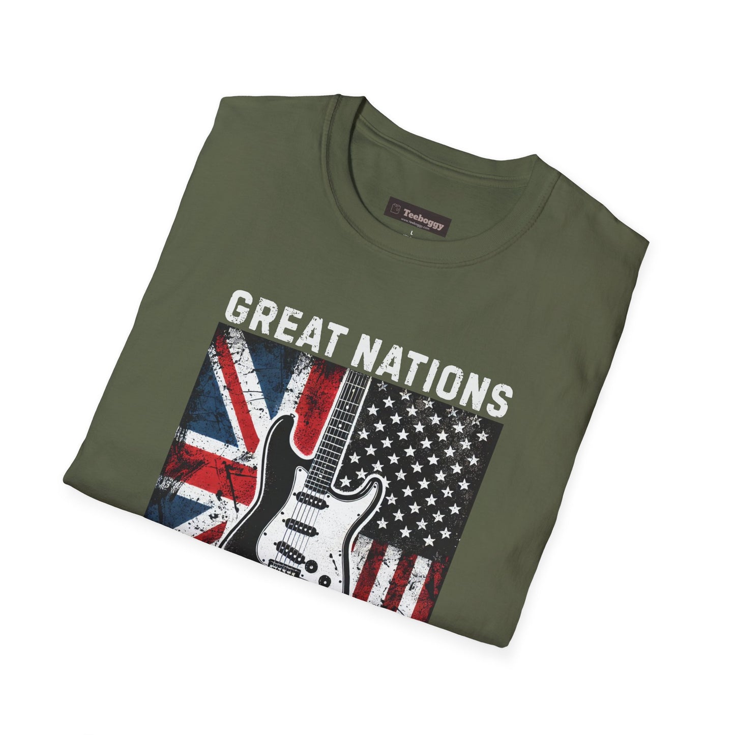 Great Nations Make Great Rock and Roll T-Shirt — USA & UK Flag Rock Tee