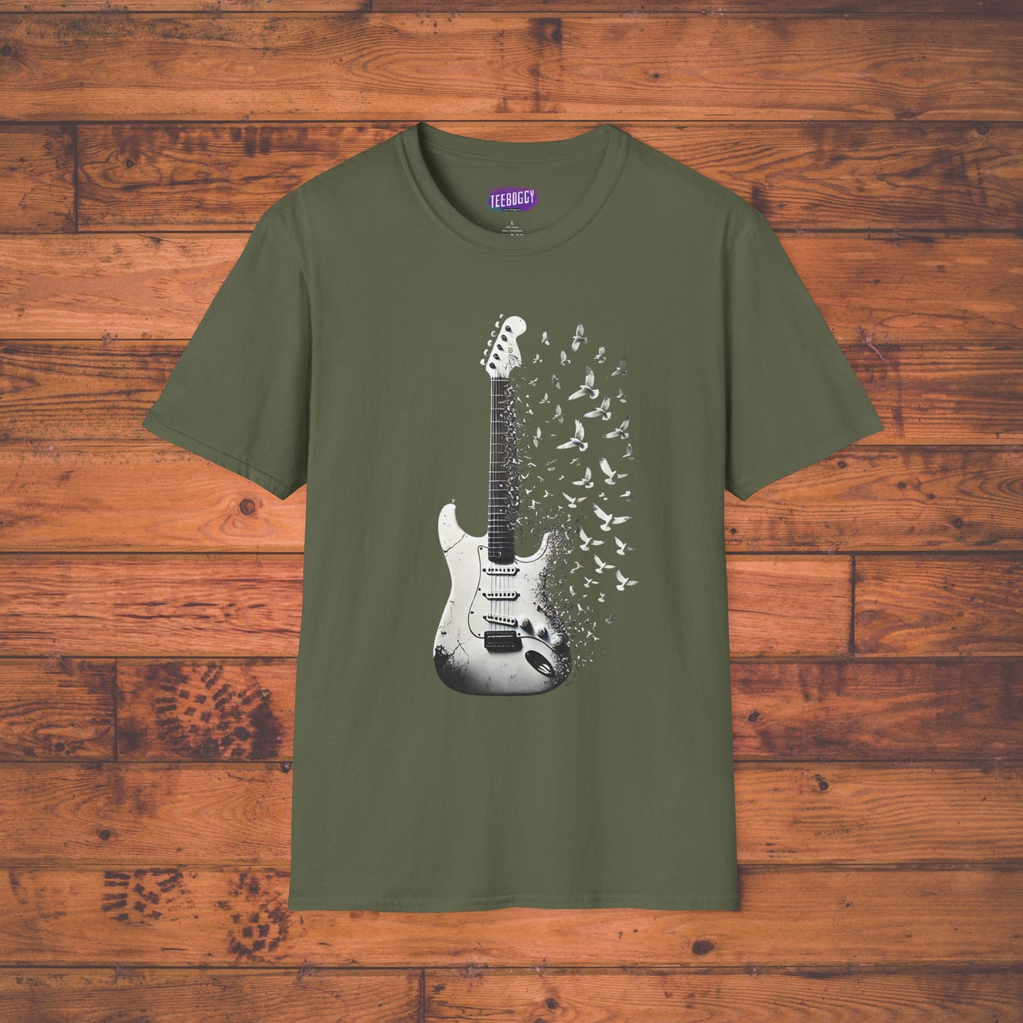 Rock Guitar Birds T-Shirt