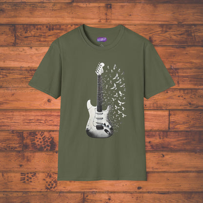 Rock Guitar Birds T-Shirt