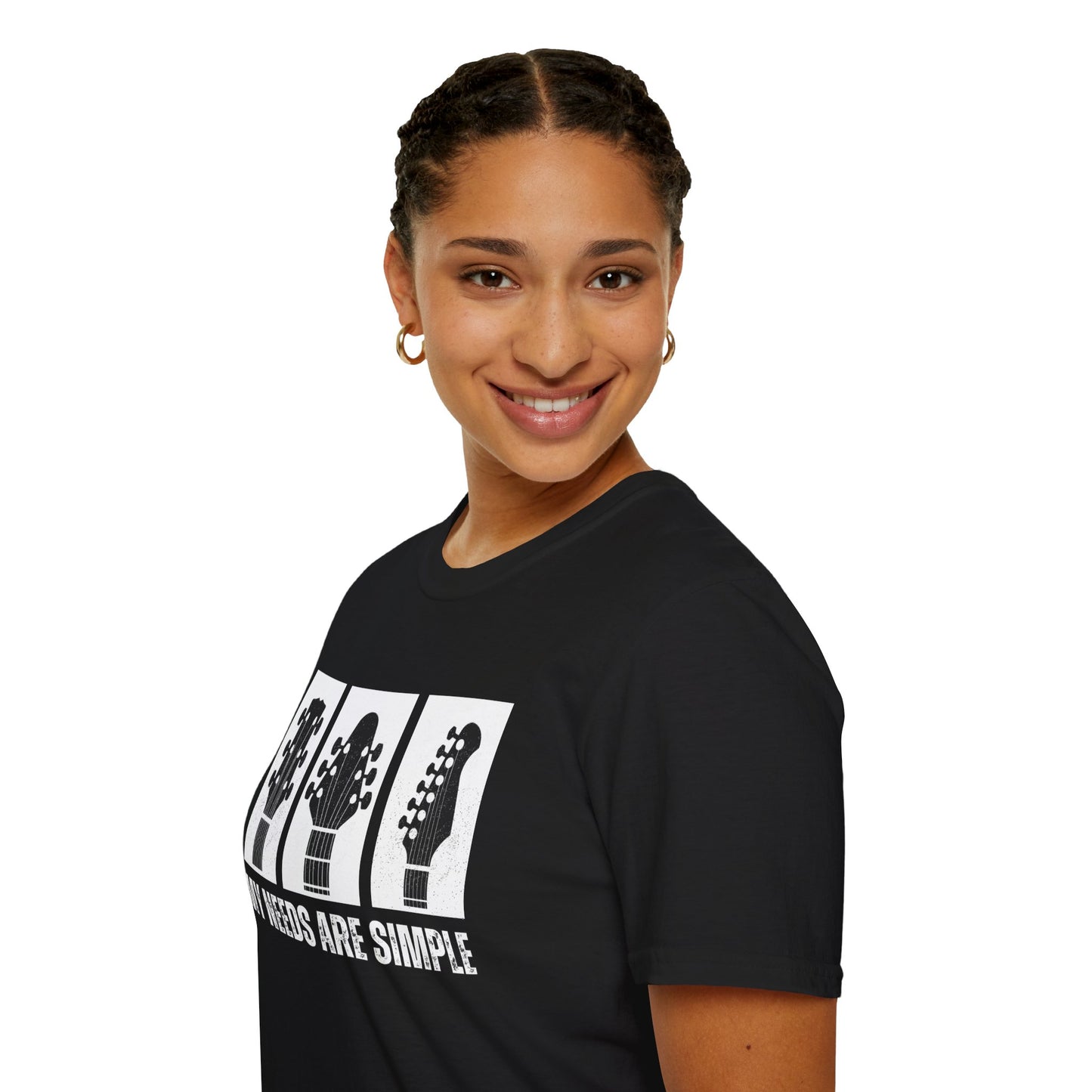 Guitar Headstocks Tee — "My Needs Are Simple!"