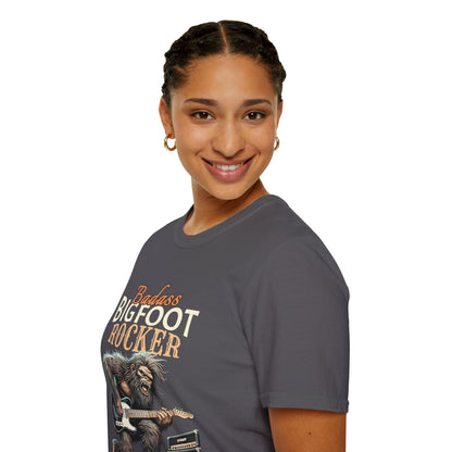 Sasquatch Rocker T-Shirt - Badass Bigfoot Guitar Tee