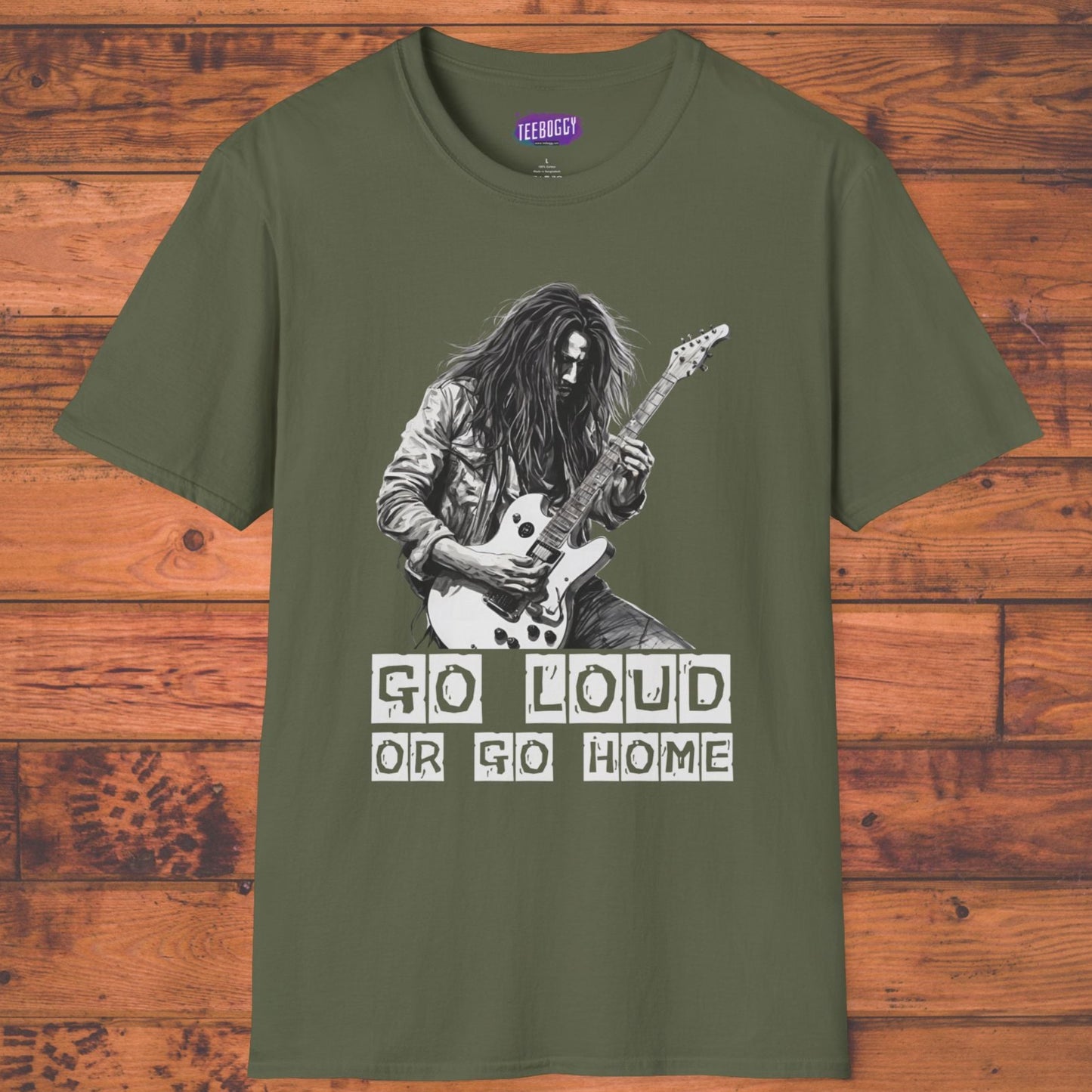 Guitarist Shredding Unisex T-Shirt - 'Go Loud or Go Home'