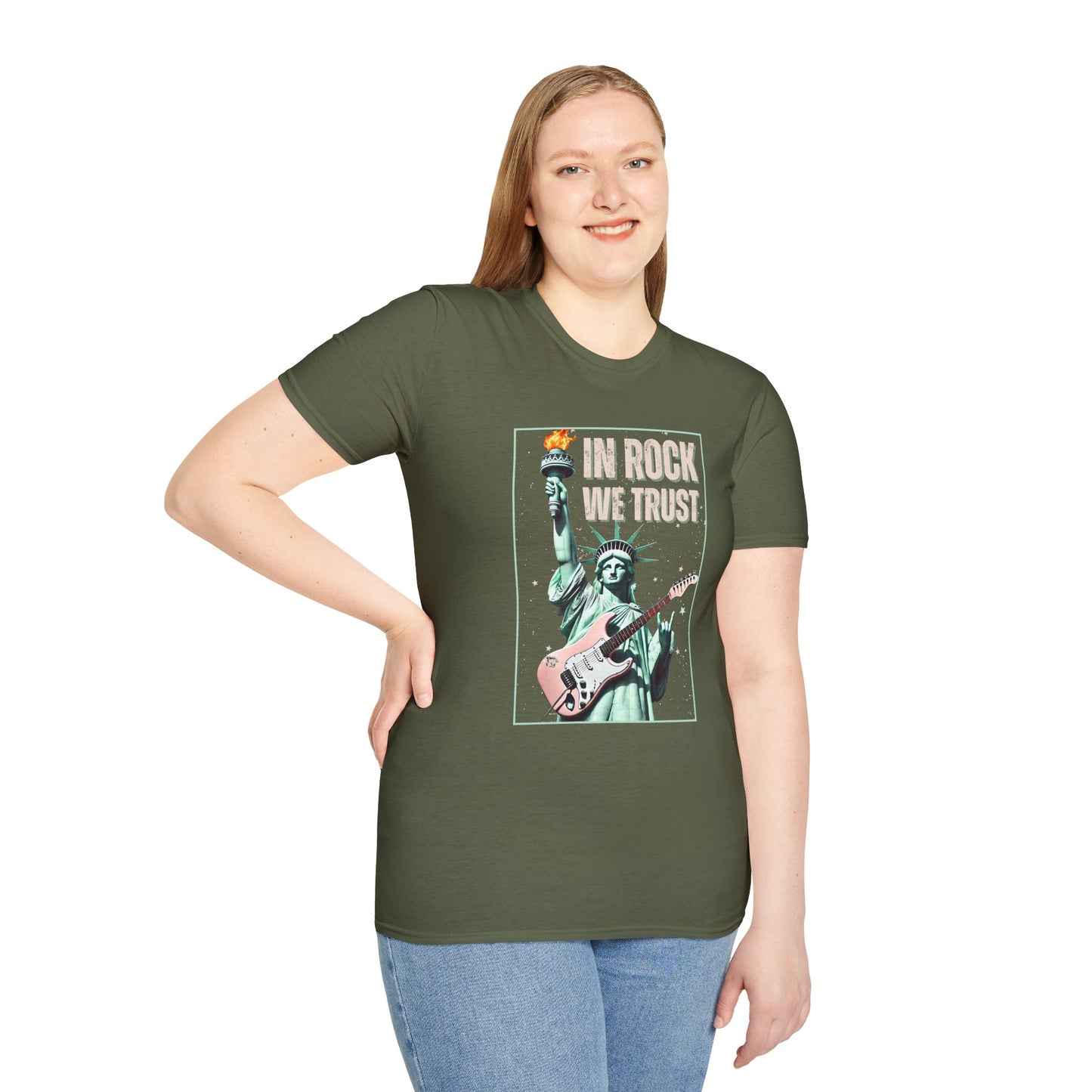 In Rock We Trust - Statue of Liberty T-Shirt