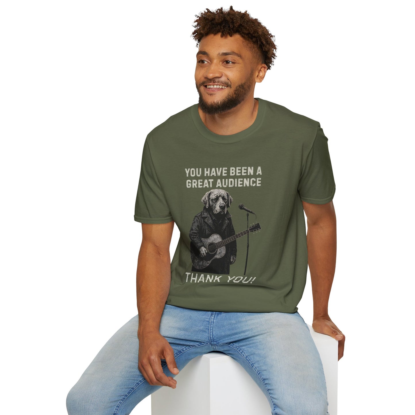 Dog Musician T-Shirt — "You Have Been a Great Audience, Thank You!"