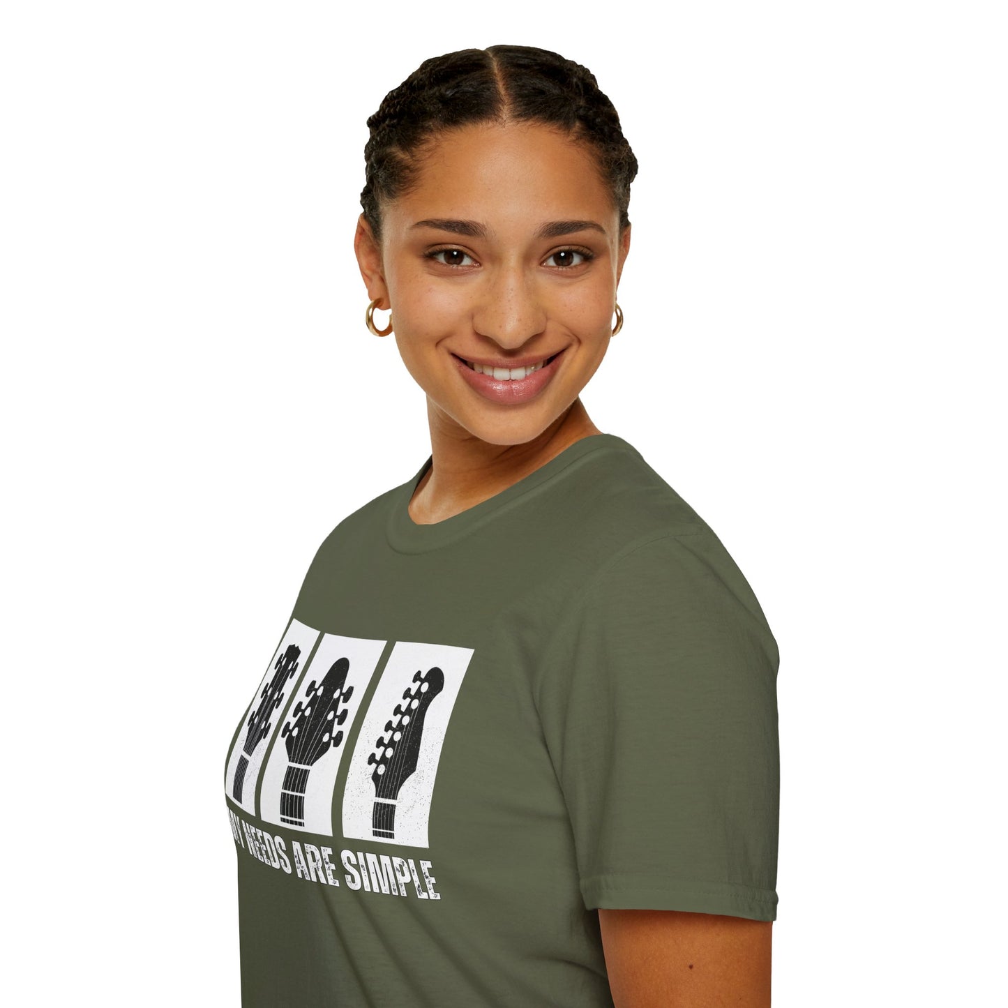 Guitar Headstocks Tee — "My Needs Are Simple!"