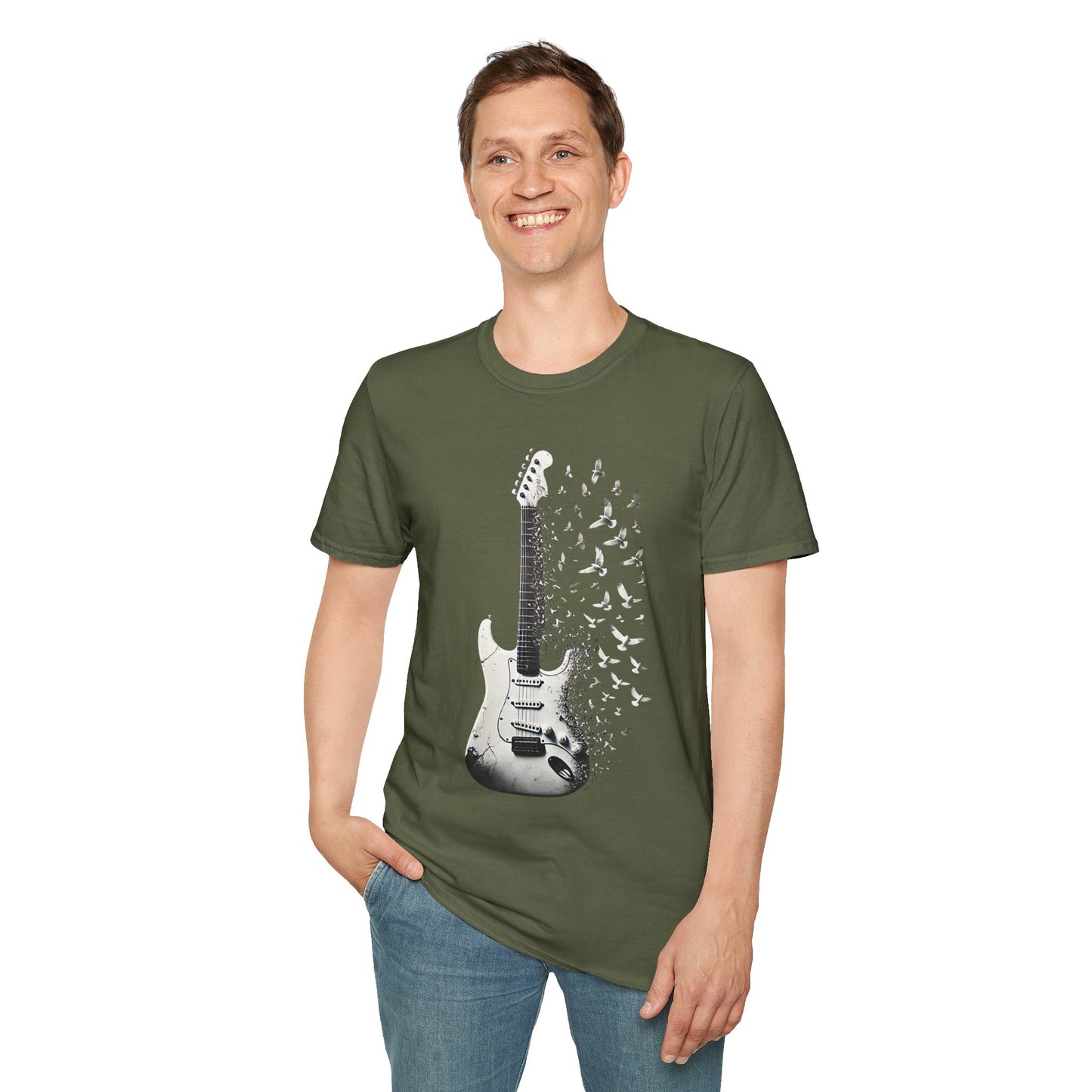 Rock Guitar Birds T-Shirt