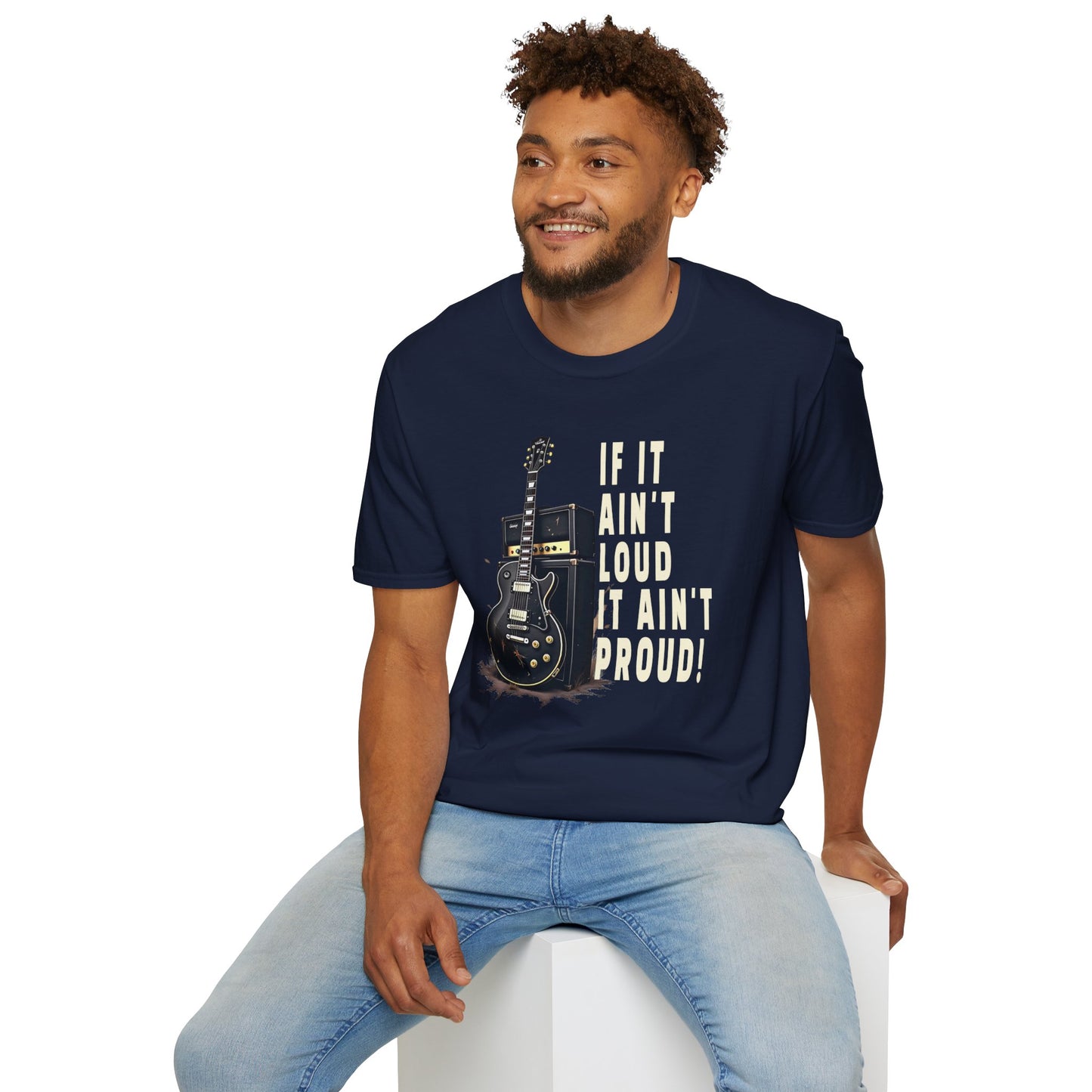 Guitar Amp Image and Slogan Unisex Softstyle T-Shirt