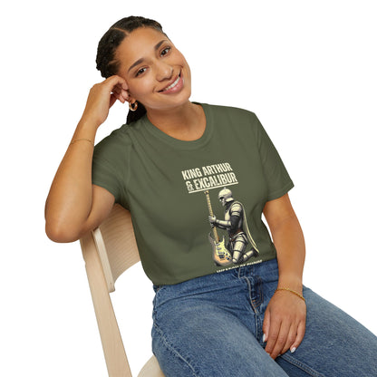King Arthur Guitar Tee — Excalibur Rock T-Shirt