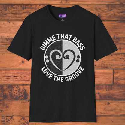 Bass Clef Heart Unisex T-Shirt - Feel the Bass, Love the Groove