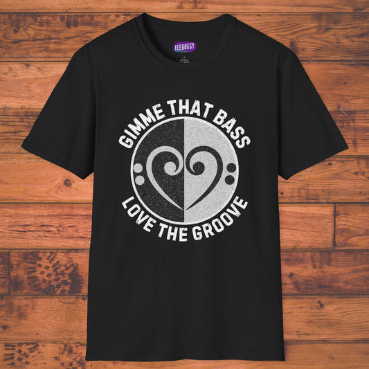 Bass Clef Heart Unisex T-Shirt - Feel the Bass, Love the Groove