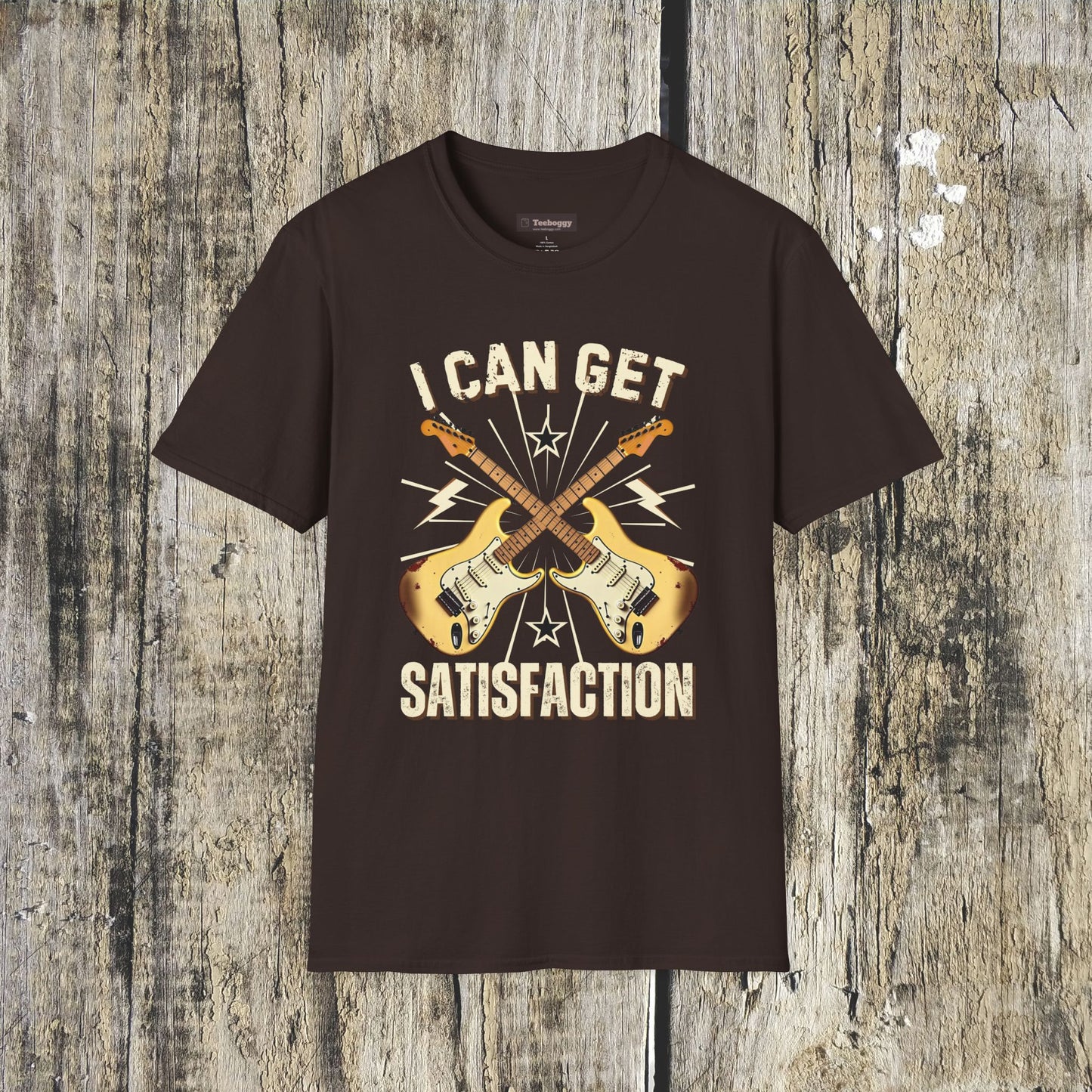 I Can Get Satisfaction T-Shirt — Stratocaster Guitar Rock Tee