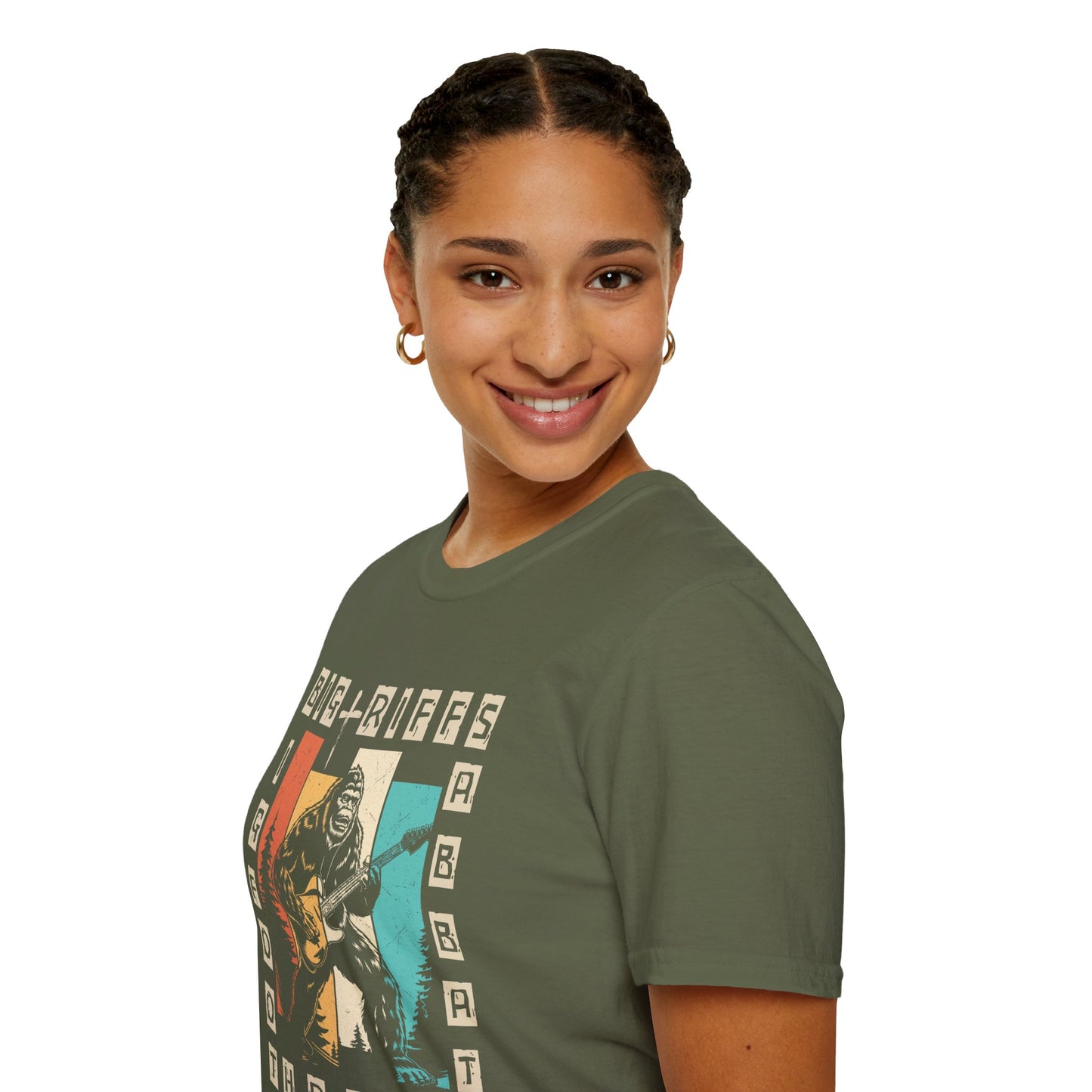 Bigfoot Guitar Graphic T-Shirt — Heavy Metal Wilderness Band Tee