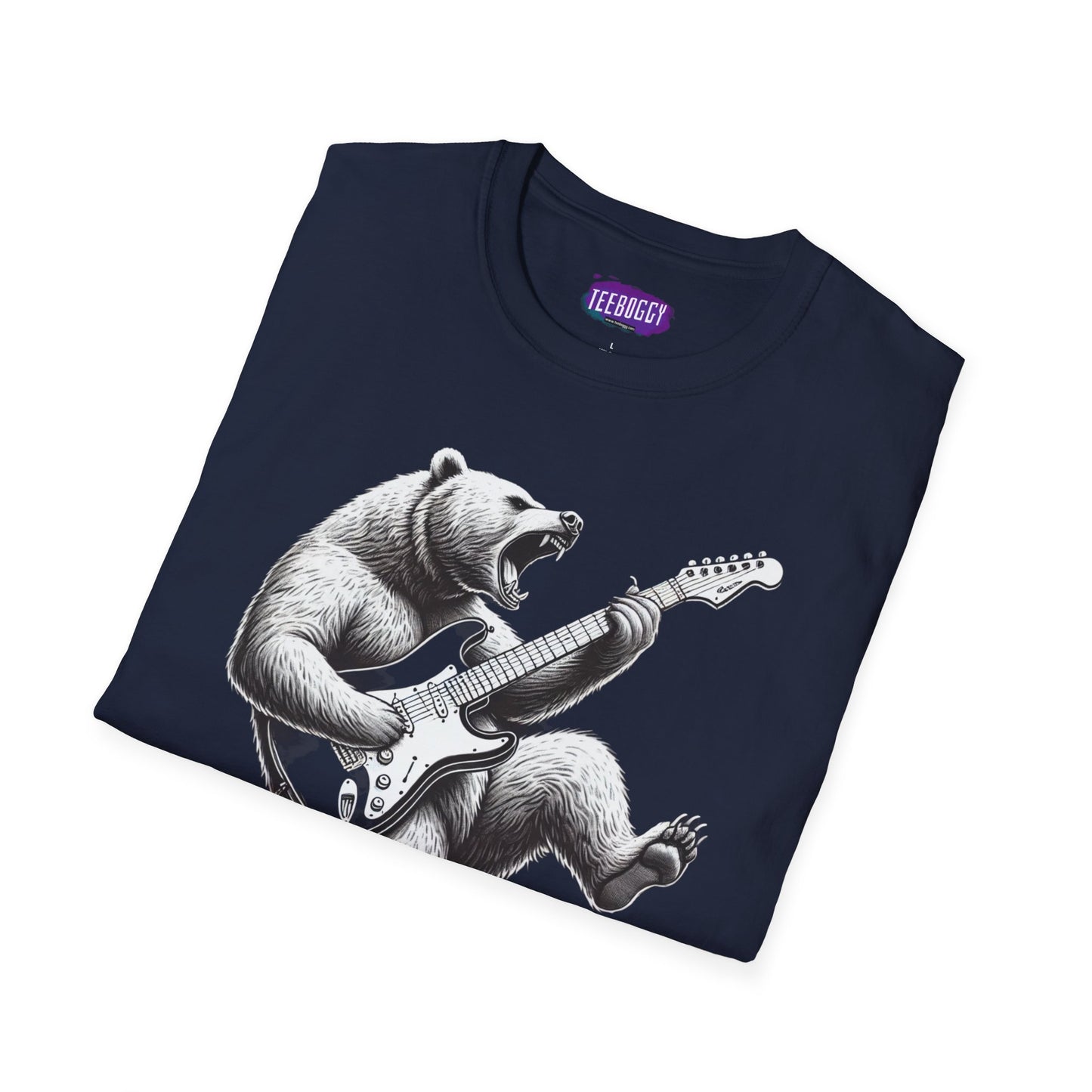 Graphic Tee Unleash the Inner Beast Grizzly Bear Rock Guitar T-Shirt