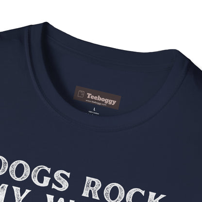 Dogs Rock My World, T-Shirt — Rock & Roll Dog Graphic Tee