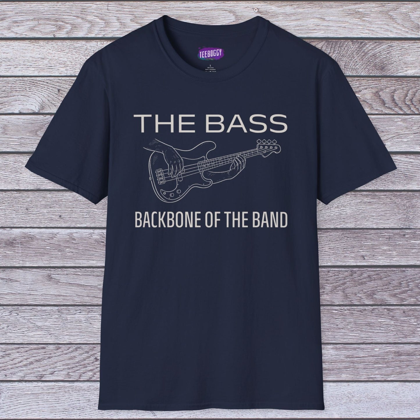 Bass Guitar T-Shirt - The Bass, Backbone of the Band Design