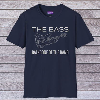 Bass Guitar T-Shirt - The Bass, Backbone of the Band Design