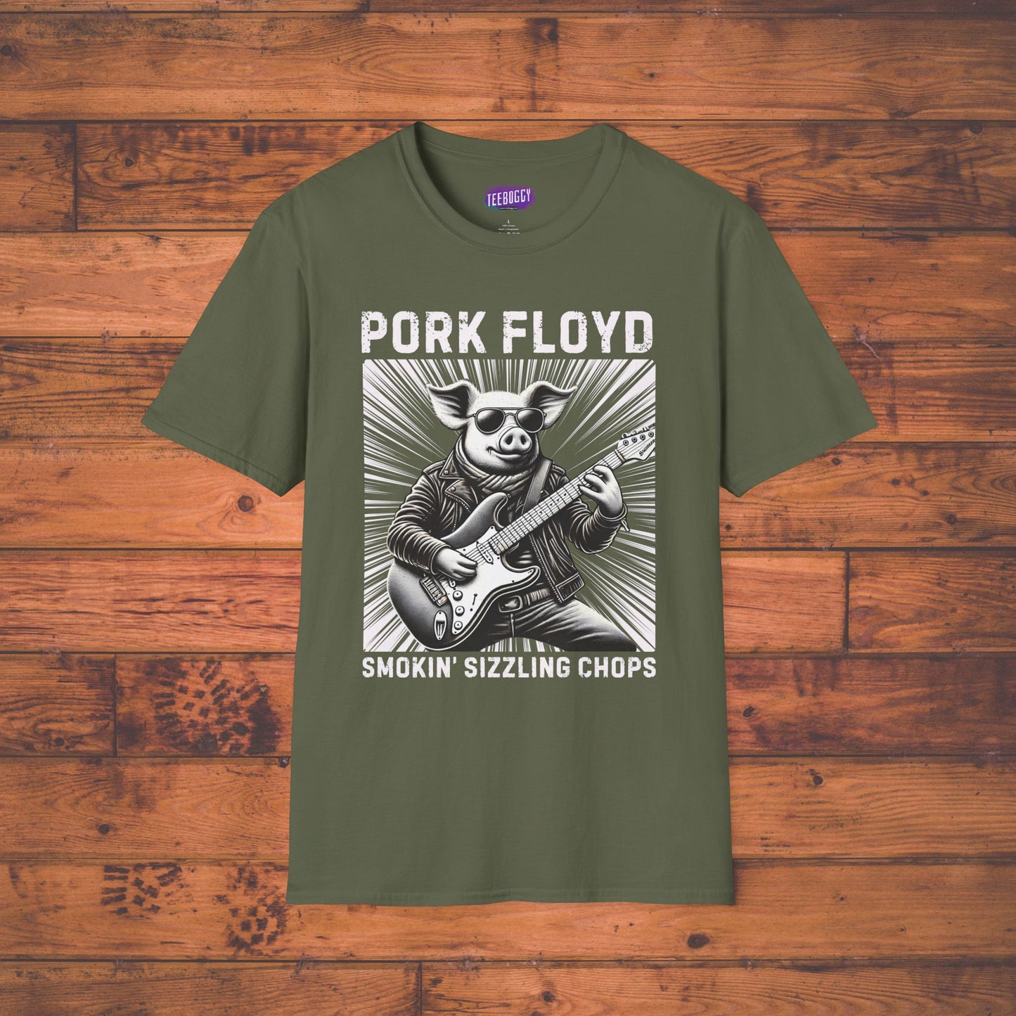 Graphic Tee - Pork Floyd Rock Stratocaster Guitar T-Shirt