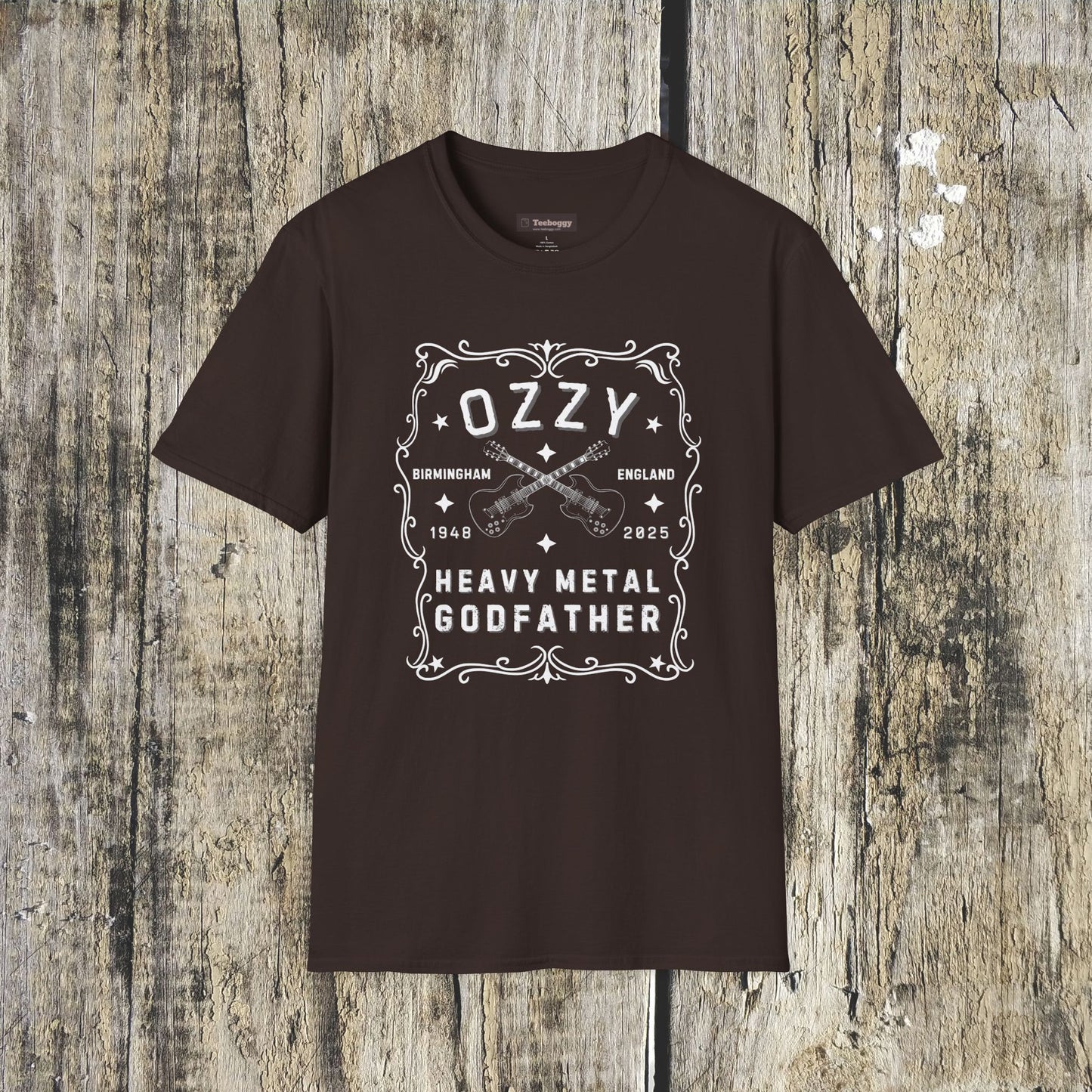 Memorial Whisky-Label T-Shirt — Tribute to the Heavy Metal Godfather (Birth Town • Years)