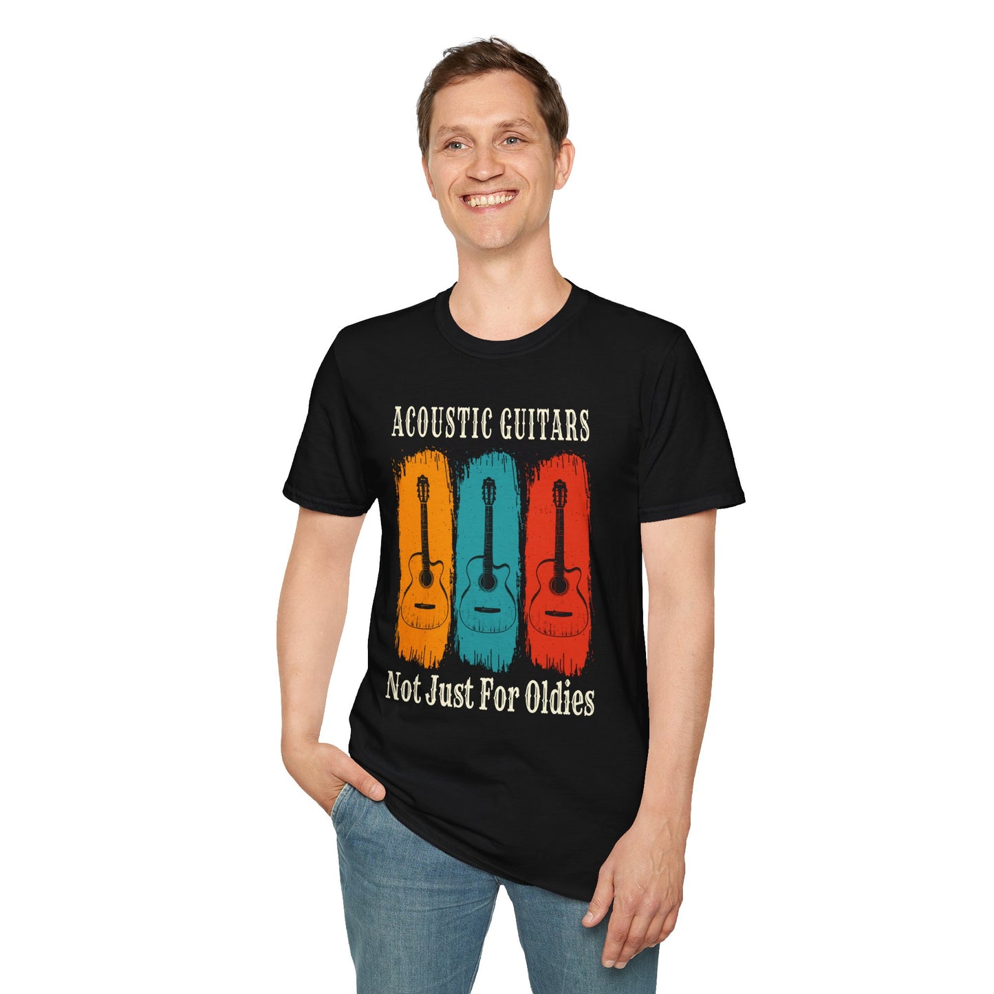 Funny Acoustic Guitars T-Shirt - Not Just For Oldies