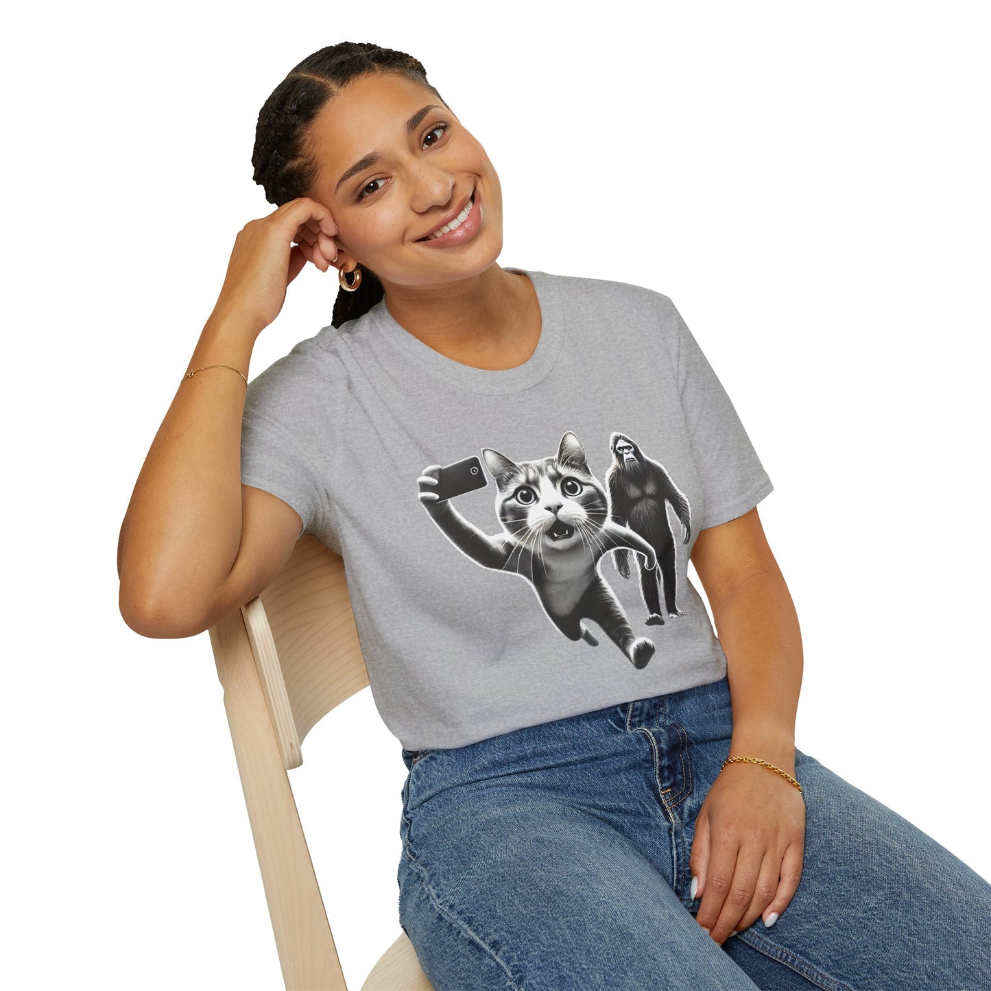 Cat Sasquatch Selfie T-Shirt