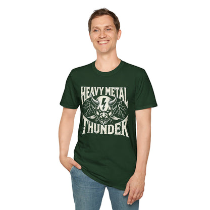 Heavy Metal T-Shirt with Devil's Horns & Thunder Bolt Design