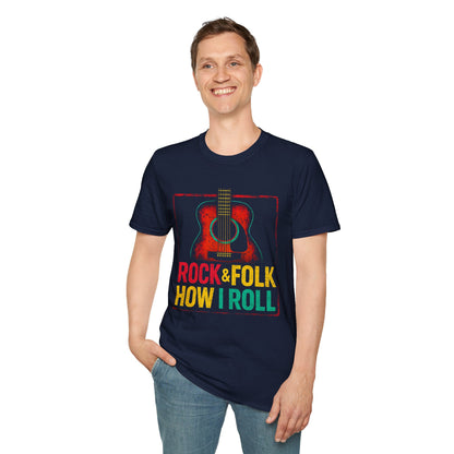 Rock & Folk How I Roll T-Shirt — Acoustic Guitar Music Tee