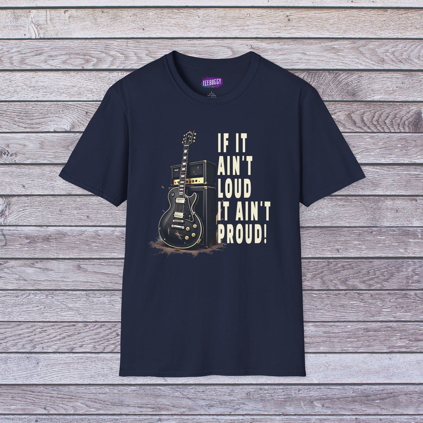 Guitar Amp Image and Slogan Unisex Softstyle T-Shirt