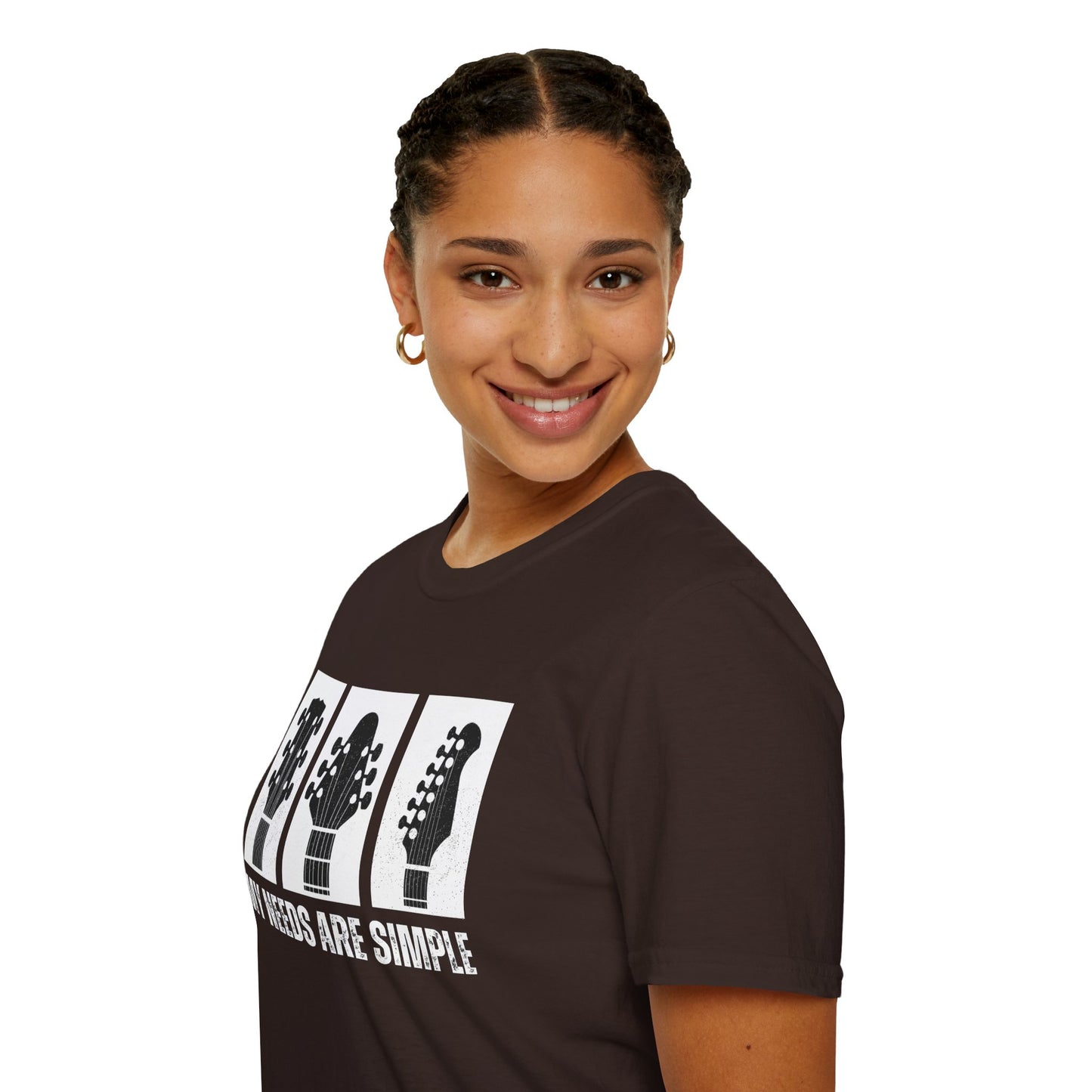 Guitar Headstocks Tee — "My Needs Are Simple!"