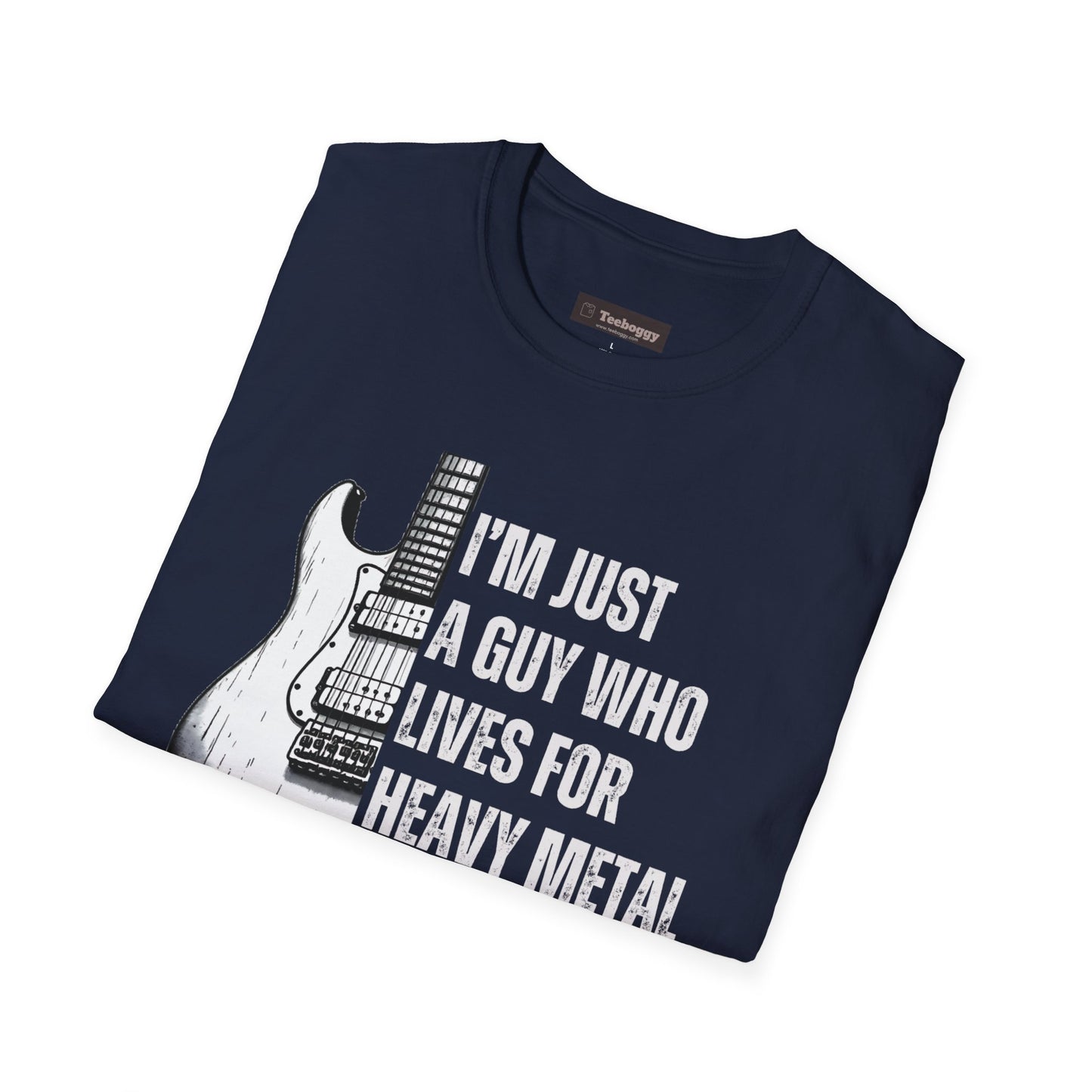 I'm Just A Guy Who Lives For Heavy Metal T-Shirt — Rock Guitar Graphic Tee