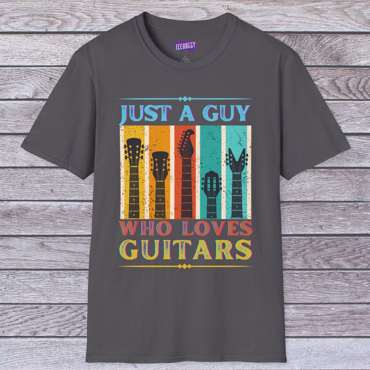 Guitar Headstocks Unisex T-Shirt - 'Just a Guy Who Loves Guitars'