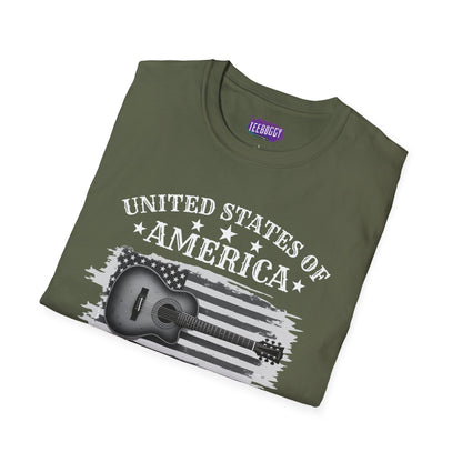Graphic Tee USA Rock and Roll Acoustic Guitar T-Shirt