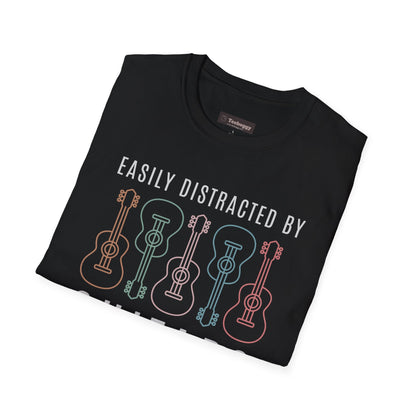 Easily Distracted By Guitars T-Shirt — Guitar Design for Guitar Lovers