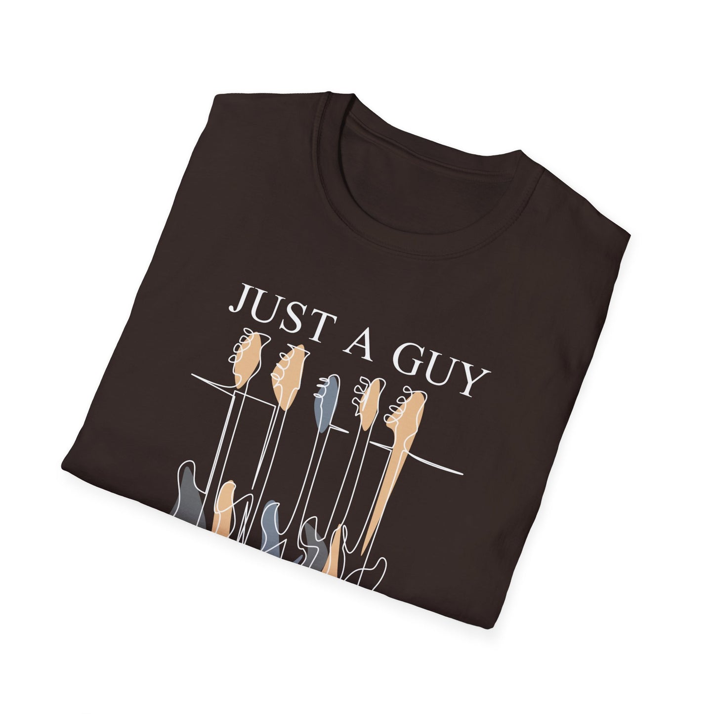 T-Shirt — "Just a Guy Who Loves Guitars" Guitar Lover Tee